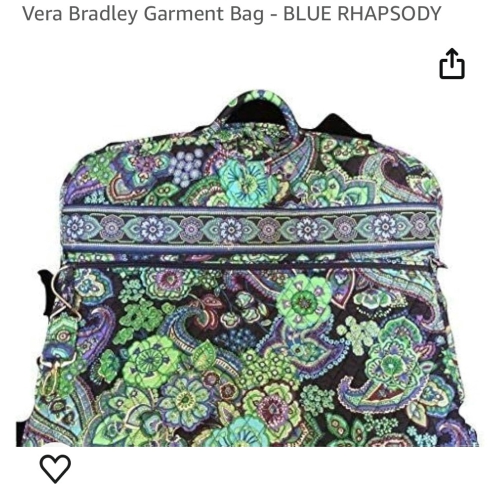 Viera Bradley’s garment bag. Blue rhapsody